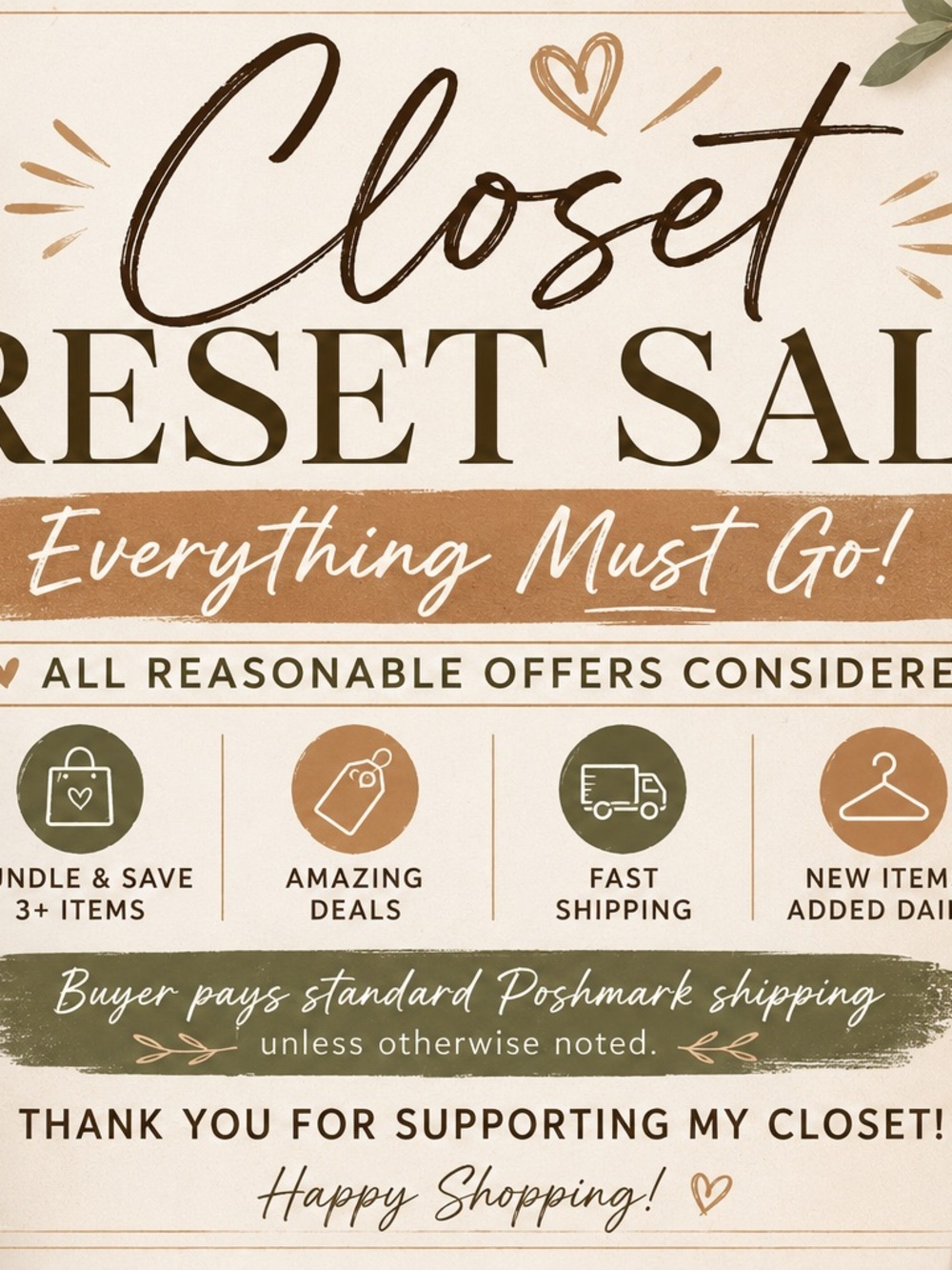 Closet Reset Sale Graphic Print in Cream & Tan